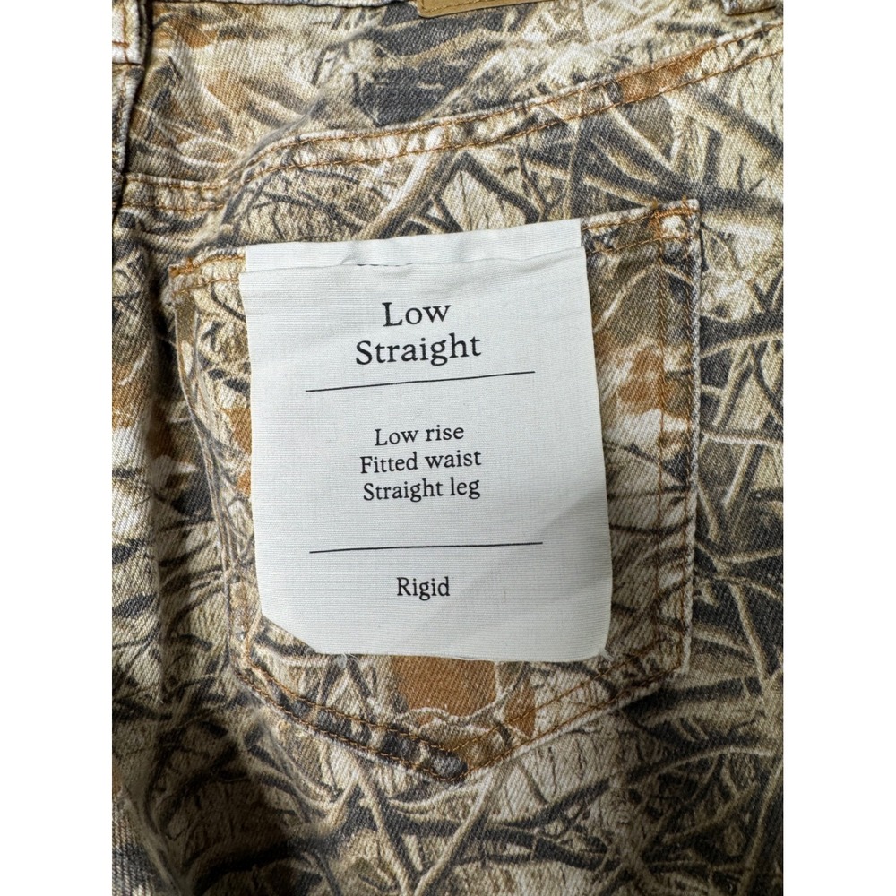 Cotton On Low Straight Camo Branch Print Rigid Denim Jeans Womens 26 Camouflage - Picture 3 of 6